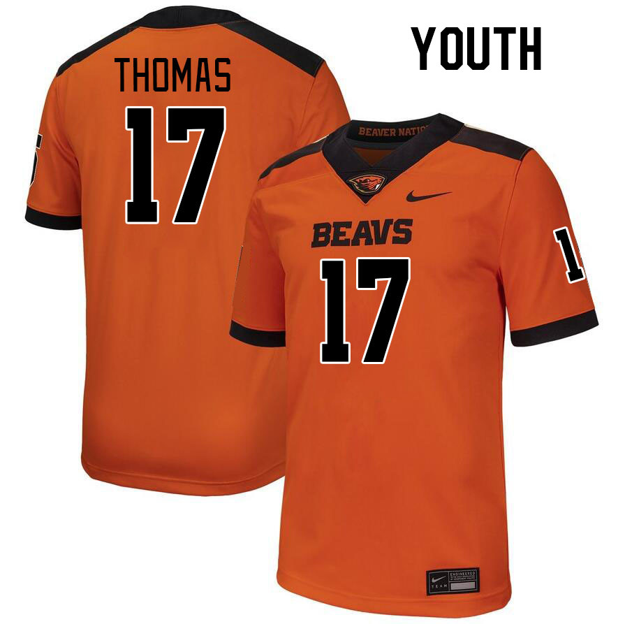 Youth #17 Skyler Thomas Oregon State Beavers College Football Jerseys Stitched-Orange